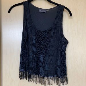 * ASTR Velvet Snake Skin Beaded Top XS